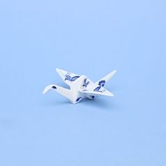 Origami - Jeřáb "z papíru" - porcelánová figurka pro štěstí 8 x 7,5 x 2,5 cm (závěsný), cibulák, Český porcelán a.s.