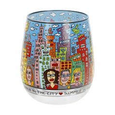 Wind light James Rizzi - Summer in the City, 8,5 / 8,5 / 9,5 cm, Glass, Goebel