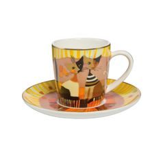 Cup and saucer Momenti doro, 100 ml / 12 cm, Fine Bone China, R. Wachtmeister, Cats Goebel