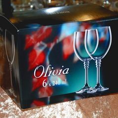 Olivia: Glass for wine 240 ml, 6 pcs., Bohemia Crystalex