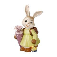 Figurka králičice Můj první školní den 7,5 / 6,5 / 12 cm, kamenina, Goebel