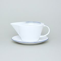 Sauce boat 400 ml plus undersaucer, Thun 1794 Carlsbad porcelain, TOM blue