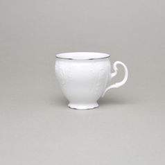 Coffee cup tall 150 ml, Thun 1794 Carlsbad porcelain, BERNADOTTE platinum