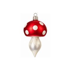 Vánoční skleněná ozdoba MUCHOMŮRKA (velká), 9 cm, České ozdoby MIJA