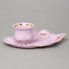 Cup 120 ml and saucer 23 x 14,6 cm TV, Lenka 527, Rose China