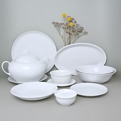 Dining set for 6 pers., Coups white, Thun 1794 Carlsbad porcelain