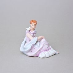 Dívka s holubičkou 8 x 11,5 x 10,5 cm, Saxe, Porcelánové figurky Duchcov
