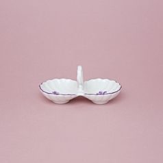 Slánka dvoudílná s úchytkou 12 cm, fialky, Český porcelán a.s.