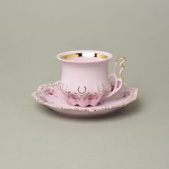 Cup 120 ml and saucer coffee 14 cm, Lenka 563, Rose China Chodov
