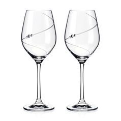 Silueta - Set 2 sklenic na bílé víno 360 ml, krystaly Swarovski, DIAMANTE