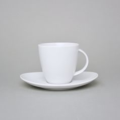 Cup 140 ml plus saucer 140 mm, Thun 1794 Carlsbad porcelain, Loos white