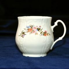 Mug Jonas 0,33 l, Thun 1794 Carlsbad porcelain, BERNADOTTE ivory  plus  flowers
