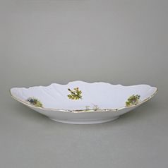 Bread basket 34 cm, Hunting, Thun 1794 Carlsbad porcelain