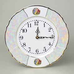 The Three Graces: Clock wall 27 cm, Thun 1794 Carlsbad porcelain, Bernadotte