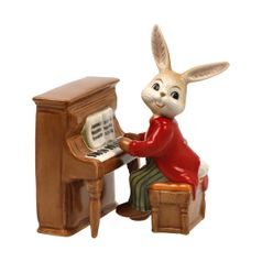 Figurka zajíčka s pianem 6 / 7 / 9 cm, kamenina, Goebel