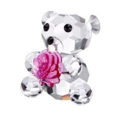 Teddy with flower, 42 x 40 mm, Crystal Gifts and Decoration PRECIOSA