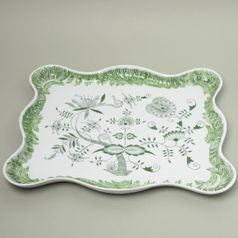 Platter (tray) large decorative 45 x 37 cm, Original Green Onion pattern