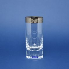 Glass for Juice or Water 240 ml, 14 cm, Platinum Stripe - etching 18 mm, Milan Mottl