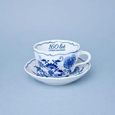 Šálek a podšálek B + B, 210 ml / 14 cm na kávu, Výroční - 160 let, Cibulák, originální z Dubí