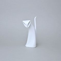 Cat II 19 x 17 x 6,5 cm, White, Porcelain figures Duchcov