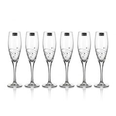 Spiral Matt - Set 6 sklenic na sekt 210 ml, krystaly Swarovski, DIAMANTE