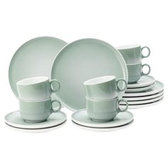 Kávová sada 18 díl. pro 6 osob, Sento AURA home - máta, porcelán Seltmann