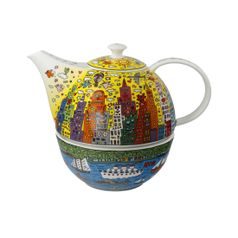 Teapot with warmer My New York City Sunset 1,2 l, fine bone china, J. Rizzi, Goebel