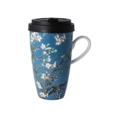 Mug to go 0,5 l, porcelain, Almond Tree blue, V. van Gogh, Goebel Artis Orbis