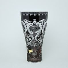 Egermann: Vase Black / Dark Violet Stain, 24,5 cm, Crystal Vases Egermann