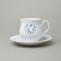 Hrnek Jonáš 310 ml + podšálek 155 mm, Thun 1794, karlovarský porcelán, BERNADOTTE motýli