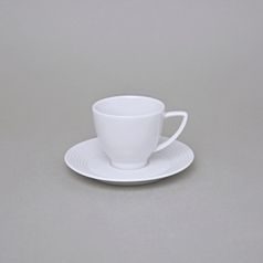 Šálek a podšálek vysoký 90 ml / 120 mm, Lea bílá, Thun karlovarský porcelán