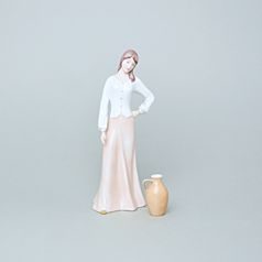 Girl With The Jug 20,5 x 8 x 6,5 cm, Porcelain Figures Duchcov