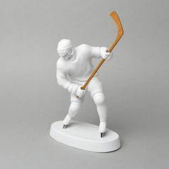 Hokejista 23 cm, biskvit + platina, Porcelánové figurky Duchcov