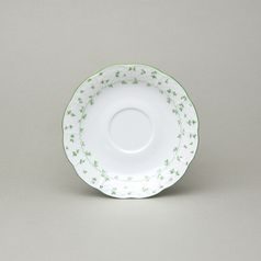 NATÁLIE zelené kvítky: Podšálek 155 mm, Thun 1794, karlovarský porcelán