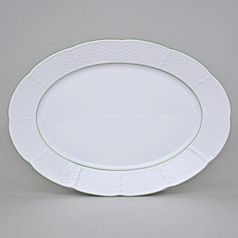 7047703: Mísa oválná 32 cm, Thun 1794, karlovarský porcelán, NATÁLIE sv. zelená linka