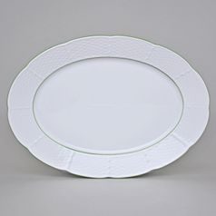 7047703: Dish oval flat 32 cm, Thun 1794, karlovarský porcelán, NATÁLIE light green lines