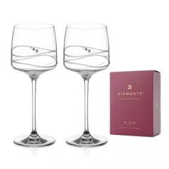 Soho - Set of 2 Wine Glasses 410 ml, Swarovski Crystal, DIAMANTE