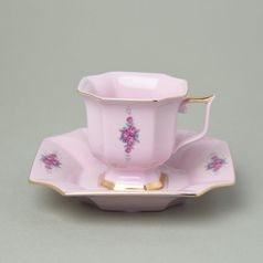 Cup 130 ml and saucer 14 cm, Empir 5 roses, Rose China Chodov