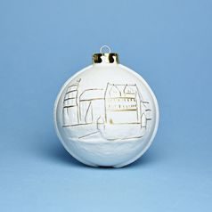 Christmas Ball Decoration - Heidelberg Fortress, 7,5 cm, Unterweissbacher, Seltmann Porcelain