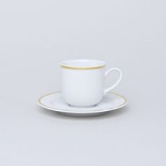 Cup 135 ml + saucer 130 mm, Jana gold, Thun 1794, karlovarský porcelán