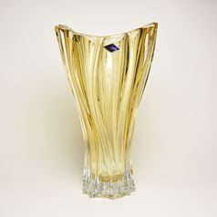 Křišťálová váza Plantica Ambr, žlutá, 32 cm, Aurum Crystal