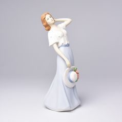 Lady with a hat 9 x 8 x 20 cm, Porcelain Figures Duchcov