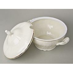Lid for 2,5 l soup tureen, Thun 1794, karlovarský porcelán, BERNADOTTE ivory + gold