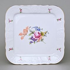 Tray square 26 cm, Thun 1794 Carlsbad porcelain, BERNADOTTE Meissen Rose