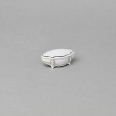 Dóza miniaturní 6 cm, bílá + tisk + zlato, Český porcelán a.s.