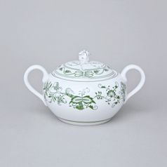 Cukřenka s oušky s víčkem bez výřezu 300 ml, zelený cibulák, Český porcelán a.s.