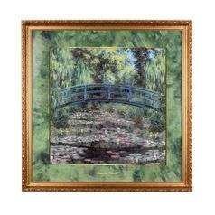 Picture Claude Monet -Japanese bridge, 67 / 4,5 / 67 cm, porcelain + wooden frame, C. Monet, Goebel