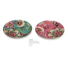 Set of 2 dessert plates 19 cm, Lamart Fleurs