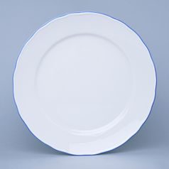 Plate dining 26 cm, White with blue line, Cesky porcelan a.s.