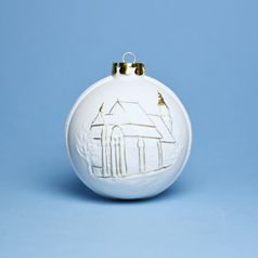 Christmas Ball Decoration - Church of Wies, 7,5 cm, Unterweissbacher, Seltmann Porcelain
